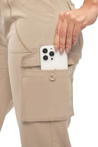 TBMPOY Womens Cargo Capris Hiking Lightweight Pants 6 Pockets Quick Dry Casual Outdoor Trip Loose Shorts Cropped Cotton Khaki S - Image 5