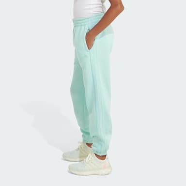 adidas Girls Cotton Fleece Joggers, Aqua Blue, Large - Image 5