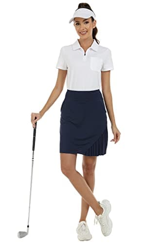 MoFiz Women's Tennis Skirts High Waisted Lightweight Athletic Golf Skorts Skirts Ladies Casual Skort with Pockets Navy XL - Image 6