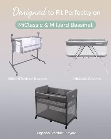 TotCare Bedside Sleeper Bassinet Sheets 35x20 for MiClassic, Milliard Bassinet and Large Bedside Sleepers - Buttery Soft, Premium Stretchy Jersey Knit Sheets - Navy + Grey + Cloud, 3 Pack - Image 2