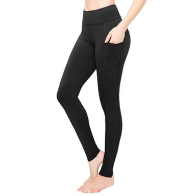 SATINA High Waisted Leggings for Women - Capri, Full Length Yoga Pants with Pockets - Buttery Soft, Tummy Control Black Workout Leggings - Comfortable and Stretchy Plus Size Leggings for Women - Image 1