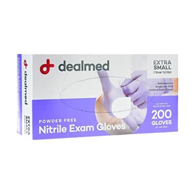 Dealmed Medical Exam Gloves – 200 Count XS Nitrile Gloves, Disposable Non-Irritating Latex Free, Multi-Purpose Use for a First Aid Kit and Medical Facilities - Image 1