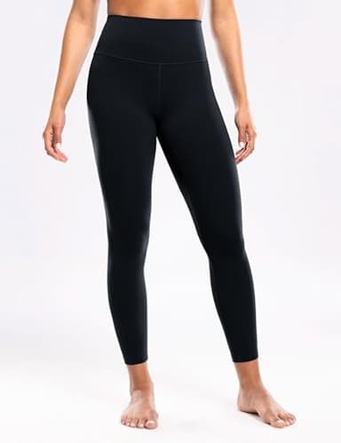ENERBLOOM Workout Leggings for Women Yoga Pants 7/8 High Waisted Athletic Tights Silky Feeling Soft 25" Gym Activewear Lounge Black Small - Image 3