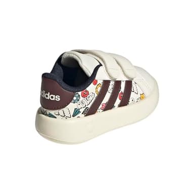 adidas Baby Grand Court 2.0 Sneaker, Cloud White/Aurora Ruby/Ink, 4 US Unisex Infant - Image 3