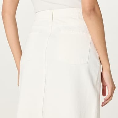 The Drop Women's Dixon Denim Column Skirt, White, S - Image 3