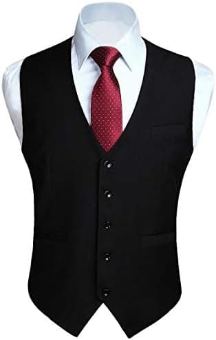HISDERN Vest 101 Men’s Slim Fit Suit Vest Waistcoat with 3 Pockets for Business Formal Wedding Prom and Casual Tuxedo Wear - Image 3