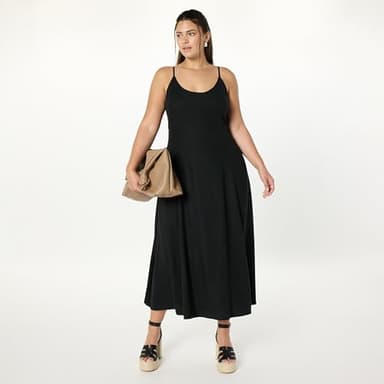 The Drop Women’s Luna Scoop Neck Linen Maxi Dress, Black, M - Image 7