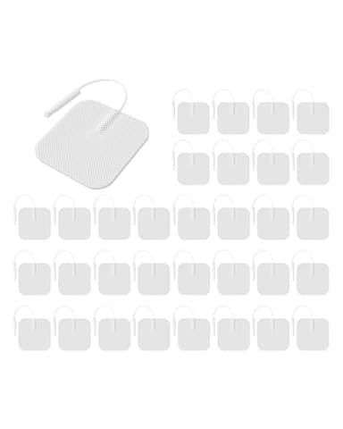 TENS Unit Replacement Pads 40PCS Value Pack, BHK-TENS Reusable Latex-Free Electrodes Pads Compatible with AUVON TENS, TENS 7000 Unit, Neocarbon TENS, Comfytemp TENS, Etekcity TENS, TENKER TENS(White) - Image 1