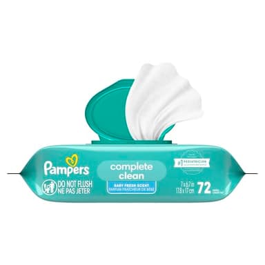 Pampers Baby Wipes, Complete Clean Baby Fresh Scented Wipe, Gently Cleans Head to Toe, 72 Total (1 Flip-Top Packs) - Image 6