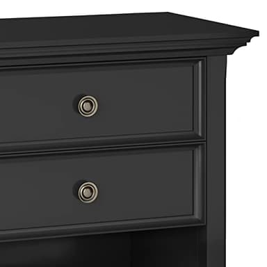 SIMPLIHOME Amherst SOLID WOOD 24 Inch Wide Traditional Bedside Nightstand Table in Black, For the Living Room and Bedroom - Image 10