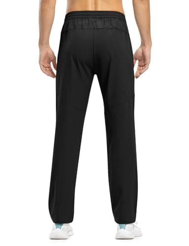 TBMPOY Men's Travel Hiking Pants Lightweight Athletic Pant Quick Dry Windbreaker Fishing Running Active Jogger Black M - Image 3