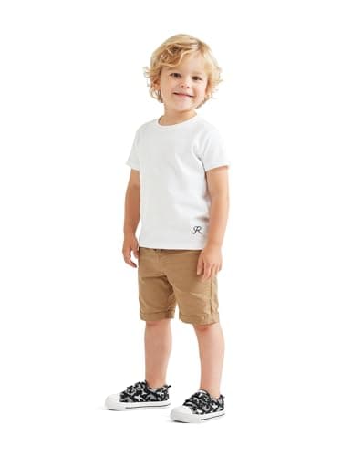 K KomForme Toddler Boys & Girls Shoes Kids Canvas Sneakers with Cartoon Dual Hook and Loops, Size 11 Little Kid, Black - Image 6