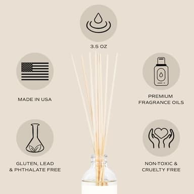 Sweet Water Decor Salt & Sea Reed Diffuser Set - Sea Salt Citrus & Musk Amber Scent Diffuser - Reed Diffusers for Home with Long Lasting Fragrance - Non-Toxic Oil Reed Diffuser - Made in The USA - Image 5