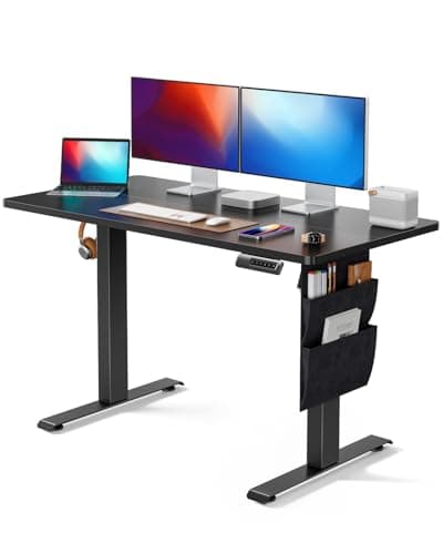 Marsail 48"x24" Electric Standing Desk, Adjustable Height Home Office Desk with Storage Bag, Headphone Hook, and 4 Memory Presets. Ideal Stand-Up Desk for Study, Writing, Work, and Computer Use. - Image 1