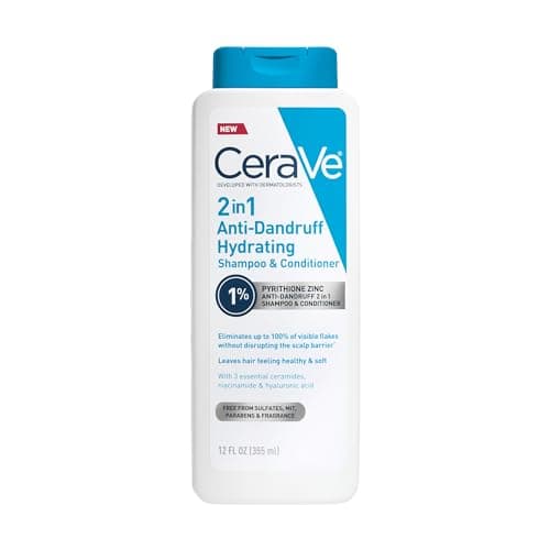 CeraVe 2 In 1 Hydrating Anti Dandruff Shampoo And Conditioner, 1% Pyrithione Zinc Dandruff Treatment, Color Safe & Sulfate Free Shampoo And Conditioner, Helps Eliminate Dandruff & Relieve Itchy Scalp - Image 1