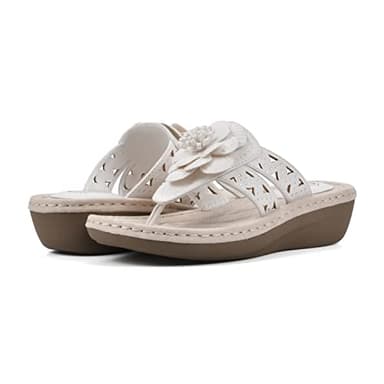 CLIFFS BY WHITE MOUNTAIN Cynthia Women's Thong Sandal, White/Smooth, 8 M - Image 2