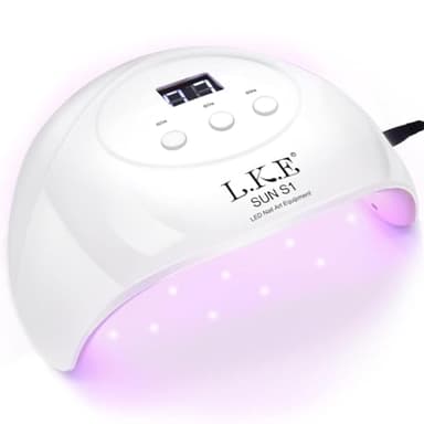 Wisdompark 72W UV LED Nail Lamp Dryer for Gel Polish with 15 Beads Curing lamp 3 Timer Settings & Auto Sensor, Professional Nail Light with LCD Touch Display (White) - Image 1
