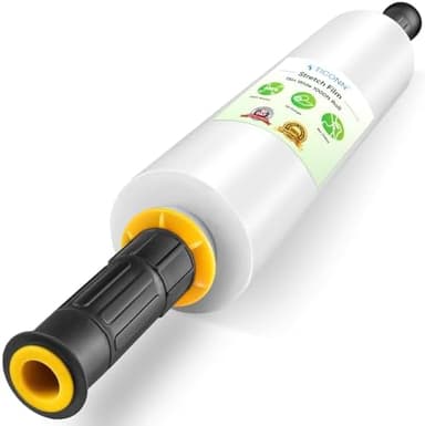 TICONN Stretch Wrap Stretch Film Roll, 1000ft Industrial Strength 15 inch Wide Clear Plastic Wrap with Handles for Pallet Wrapping Shipping Moving - Image 3