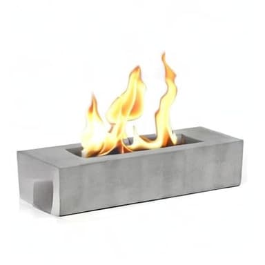 Poofzy Table Top Firepit, Indoor Fire Pit Tabletop Concrete, Portable Ethanol Tabletop Fireplace Outdoor for Patio Home Decor Housewarming 14.9x3.3x3.3 in (Gray) - Image 9