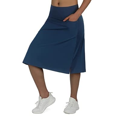 beroy Women Skorts Skirts with Three Pockets,Skirted Leggings for Women(L Navy) - Image 1