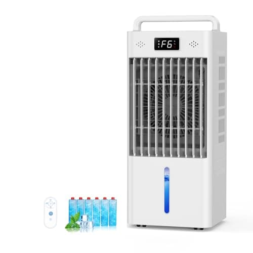 Feculs Portable Windowless Air Conditioners, 3-IN-1 Swamp Cooler, Evaporative Air Cooler, 6 Speeds & 3 Modes, 3-Gal Water Tank for Cooling, 20 FT/S Remote Control, Portable Air Cooler for Indoors - Image 1
