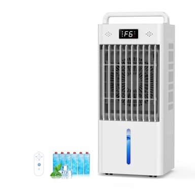 Feculs Portable Windowless Air Conditioners, 3-IN-1 Swamp Cooler, Evaporative Air Cooler, 6 Speeds & 3 Modes, 3-Gal Water Tank for Cooling, 20 FT/S Remote Control, Portable Air Cooler for Indoors - Image 1