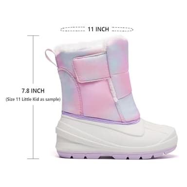 MORENDL Snow Boots Toddler Girl Winter Boots Baby Waterproof Insulated Warm Faux Fur Lightweight Non-Slip Cold Weather Walking Shoes Gradient Pink Size 10 - Image 6