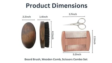 Beard Grooming Kit, Beard Care Set, Men's Grooming Kit, Beard Trimming Kit, Natural Boar Bristle Brush and Pear Wood Comb Set for Men - Dual Action Grooming for Beards and Mustaches - Image 3