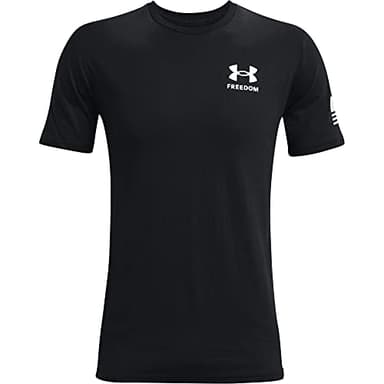 Under Armour Men's New Freedom Flag T-Shirt, Black (001)/White, X-Large - Image 6
