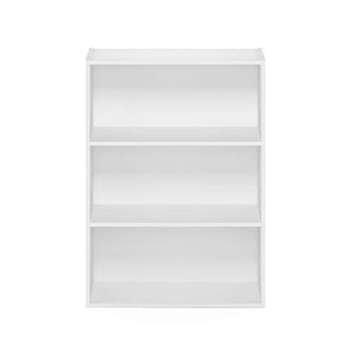 Furinno Pasir 3-Tier Open Shelf Bookcase, Plain White - Image 8