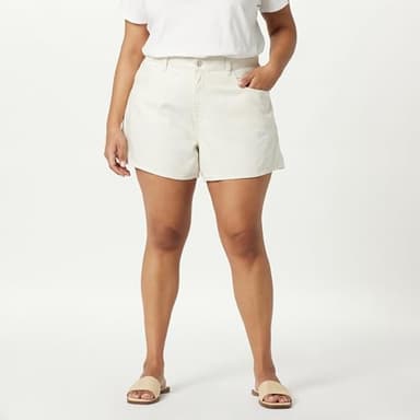 The Drop Women's Rowan Flared Denim Short Ecru, 26 - Image 5