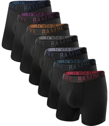 BAMBOO COOL Men's Ultra ComfortSoft Underwear, Moisture Wicking & Breathable No Ride Up Boxer Briefs with Fly, Multipack - Image 1