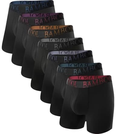 BAMBOO COOL Men's Ultra ComfortSoft Underwear, Moisture Wicking & Breathable No Ride Up Boxer Briefs with Fly, Multipack - Image 1