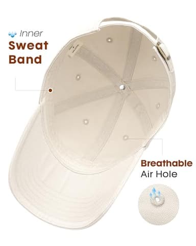 FURTALK Unisex Vintage Washed Unstructured Baseball Cap Washed Cotton Adjustable Dad Hat Beige - Image 7