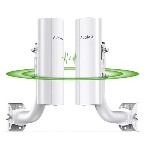 Gigabit Wireless Bridge with Mounts, 5.8G Point to Point Extender, 3KM Outdoor WiFi Bridges with 16dBi Antenna for Barn, Garage, RV, Farm, CCTV/IP Camera, Starlink Network Extension, Network Sharing - Image 1