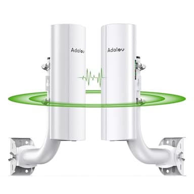 Gigabit Wireless Bridge with Mounts, 5.8G Point to Point Extender, 3KM Outdoor WiFi Bridges with 16dBi Antenna for Barn, Garage, RV, Farm, CCTV/IP Camera, Starlink Network Extension, Network Sharing - Image 1