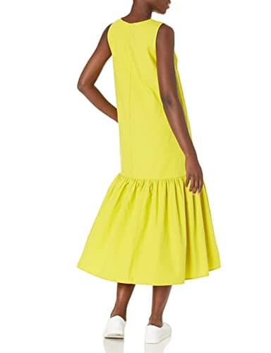 The Drop Women's Ilana Loose Sleeveless Wide-Hem Poplin Maxi Dress, Chartreuse, XL - Image 2
