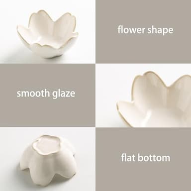 Flower Ring Holder Dish, Ceramic Jewelry Tray Dish, Small Trinket Dish, Jewelry Plate Bowl, Cute Jewlery Ring Holder Dish, Aesthetic Room Decor, Christmas Birthday Gifts for Women, 1 pack (white) - Image 3