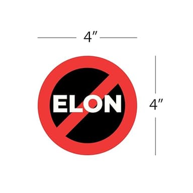 2 pcs Elon Sticker, No Elon Sticker, Elon Sticker, Musk Tesla Bumper Sticker, 4 Inch Waterproof Vinyl Decal for Car, Truck, Laptop, Window, Tesla Bumper Sticker - Image 2