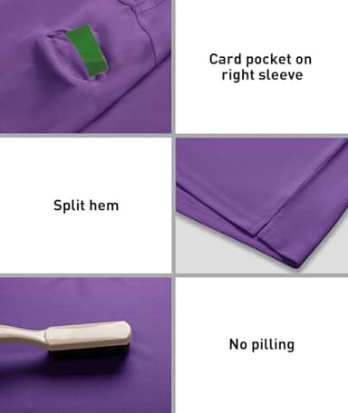 ZITY 3 Pack Mens Polo Shirt Short Sleeve Sports Performance Business Casual Golf Shirts for Men Collared Tactical T-Shirts Violet Forstgreen Black 3X-Large - Image 3