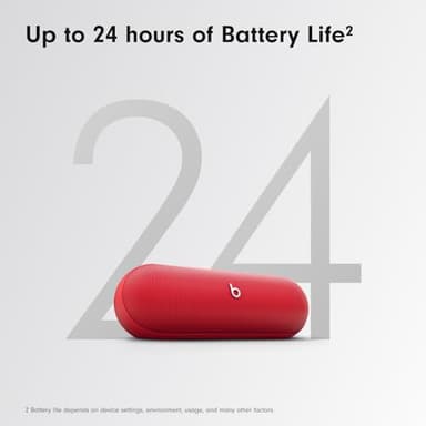 Beats Pill - Portable Bluetooth Speaker - Up to 24H Battery Life, Water Resistant, Bluetooth, Apple & Android Compatible, Seriously Loud Sound for Home, Outdoor and Travel – Statement Red - Image 5