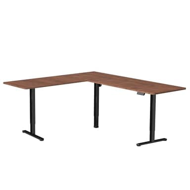 VIVO Electric Corner 75 x 63 inch L-Shaped Standing Desk, Memory Height Adjustment, Dark Walnut Top Black Frame, DESK-E3CTD-75 - Image 9
