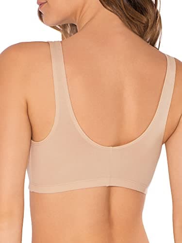 Fruit of the Loom Women's Front Close Builtup Sports Bra, Sand/Black 2-Pack, 38 - Image 7