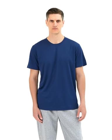 gaulupue 3 Pack Workout Shirts for Men Athletic Running Gym Short Sleeve Tee Shirts for Men (US, Alpha, Large, Regular, Regular, White/Black/Sapphire) - Image 4