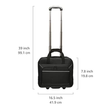 Amazon Basics Rolling Laptop Case, 15.6 in, Black - Image 11