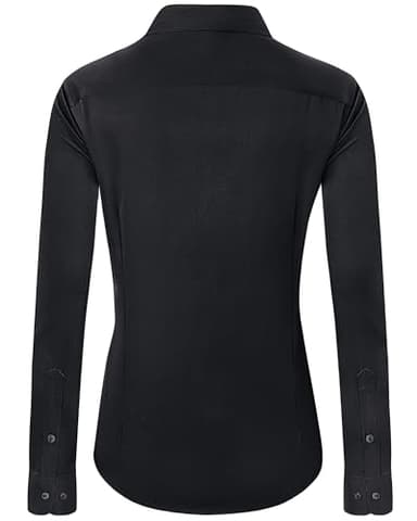 J.VER Womens Dress Shirts Long Sleeve Button Down Shirt Wrinkle-Free Business Casual Blouse Office Work Tops Black Medium - Image 2