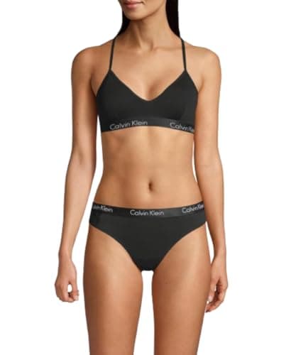 Calvin Klein Motive Cotton Lightly Lined Bralette Black