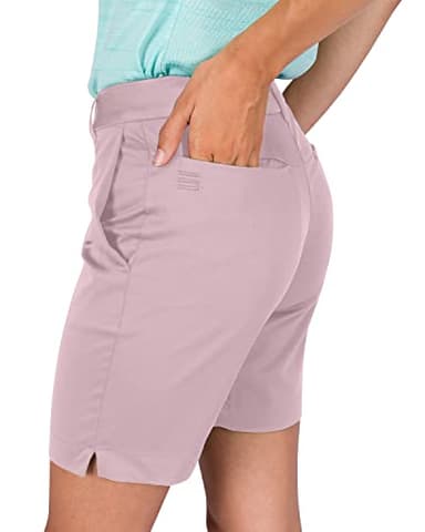 Three Sixty Six Womens Bermuda Golf Shorts 8 ½ Inch Inseam - Quick Dry Active Shorts with Pockets, Athletic and Breathable Lilac Pink - Image 2