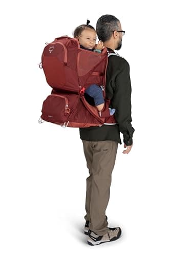 Osprey Poco LT Lightweight Child Carrier Backpack - Compact, Travel-Ready with Sunshade and Adjustable Fit - Lightweight, Comfortable Hiking for Toddlers, Red Mountain - Image 13