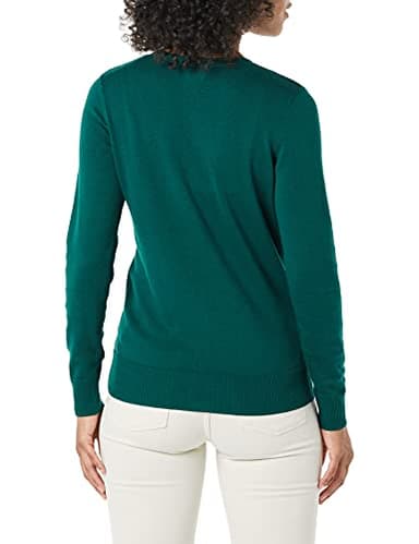 Amazon Essentials Women's Lightweight V-Neck Cardigan Sweater (Available in Plus Size), Dark Green, X-Small - Image 3